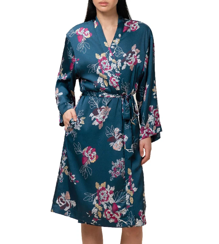 Triumph Floral Print Satin Lounge Robe