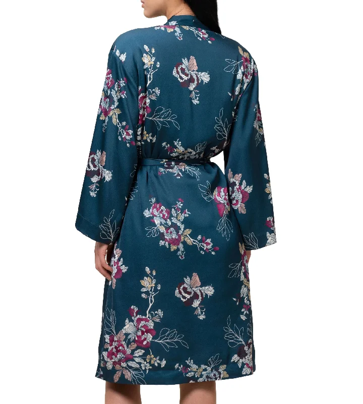 Triumph Floral Print Satin Lounge Robe