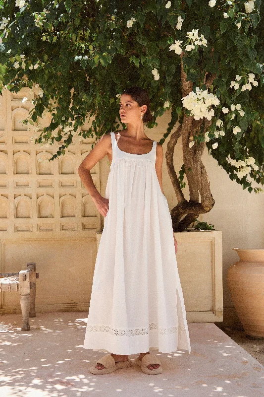 Giselle Lounge Dress - Cotton Modal - Off White