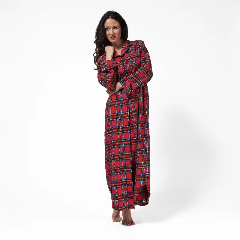 1003 / Woman's Long Flannel Nightshirt / Royal Stewart Tartan