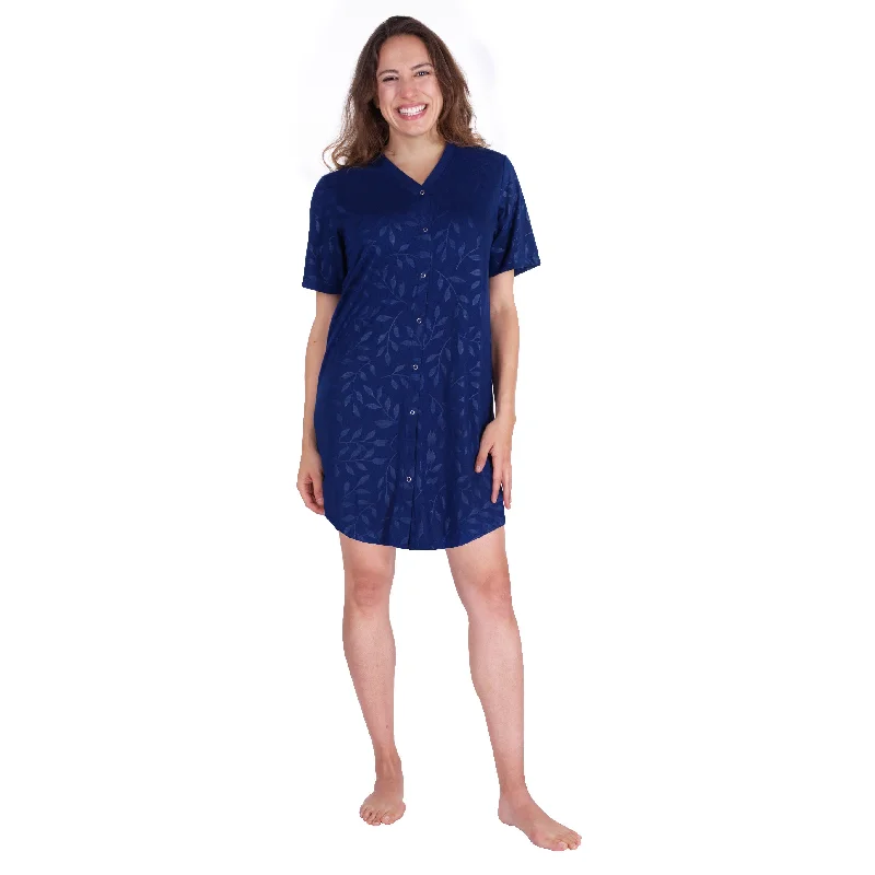 Women's Moisture Wicking Snap Front Nightshirt