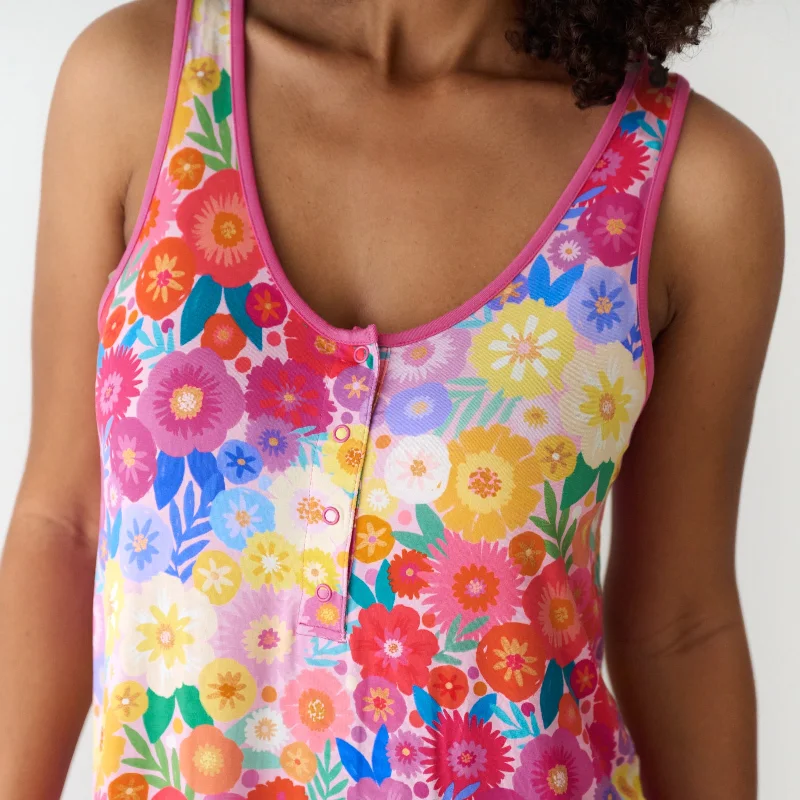 Rainbow Blooms Women's Sleeveless Nightgown