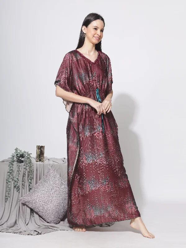 Satin Kaftan Marron