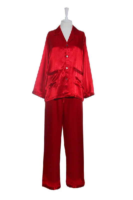 Silk Satin Pyjamas - Red