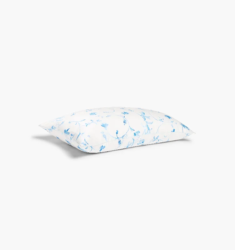 The Sisi Silk Pillowcase - Blue Botanical