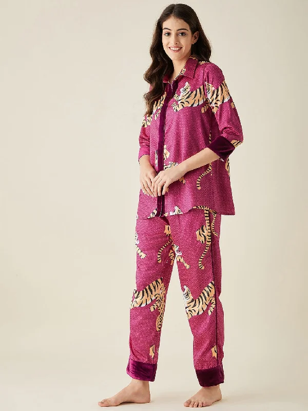 Tiger Wine Satin Pyjama Set (Final Sale)