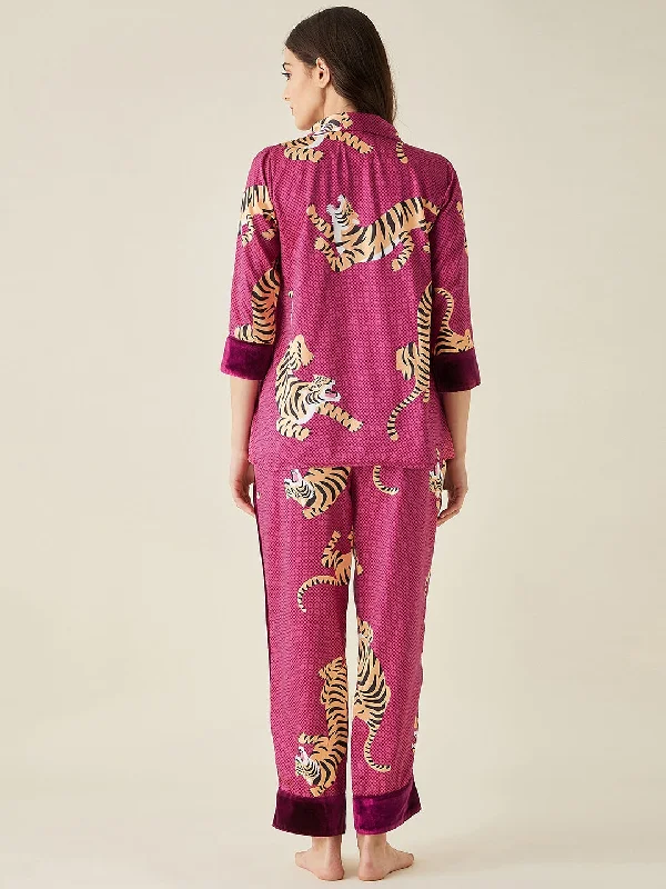 Tiger Wine Satin Pyjama Set (Final Sale)