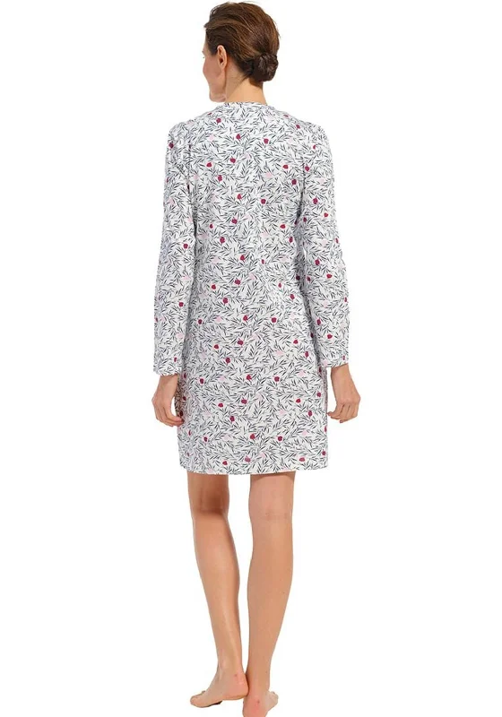 Pastunette Winter Flower Long Sleeve Nightdress, Navy