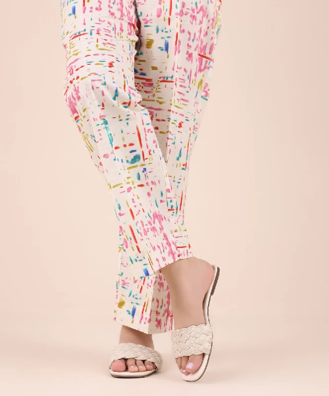 Printed Cambric Straight Pants