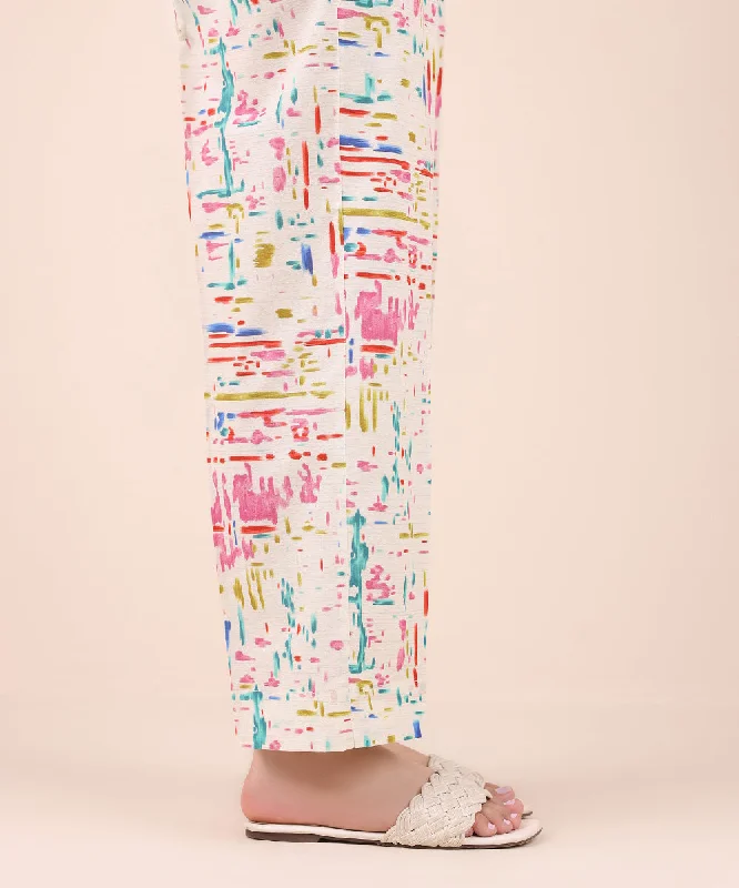 Printed Cambric Straight Pants