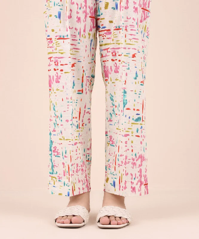 Printed Cambric Straight Pants