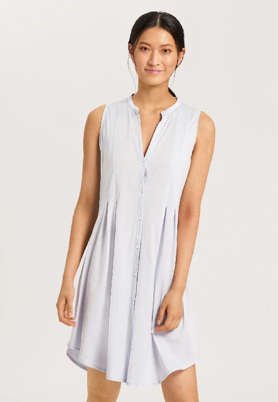 Cotton Deluxe Button Front Tank Gown | Blue Glow 77952-511