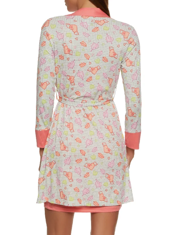 Pajamas All Day Nightgown with Printed Robe