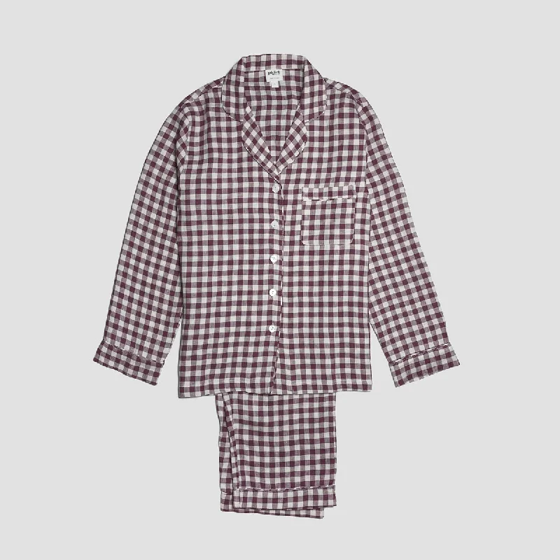 Berry Gingham Pyjama Trouser Set