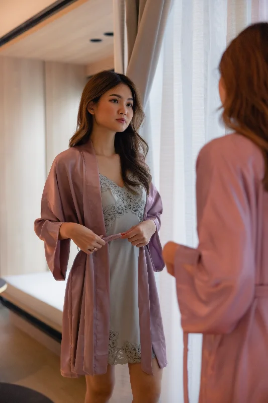 Classic Silk Robe (Lilac)