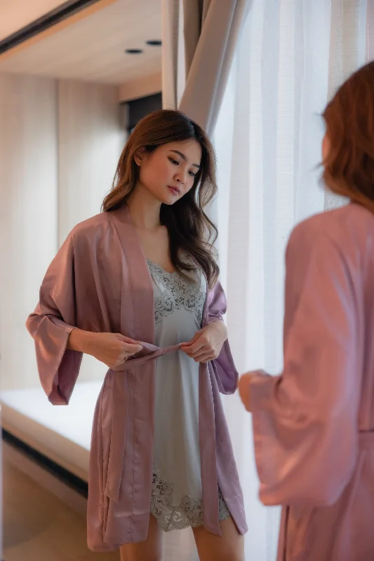 Classic Silk Robe (Lilac)