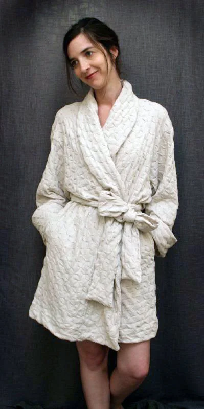 Short Shawl Collar Robe Waffle Collection