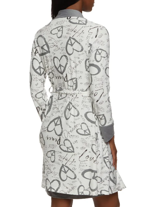 Love Hope Dream Graphic Nightgown with Robe