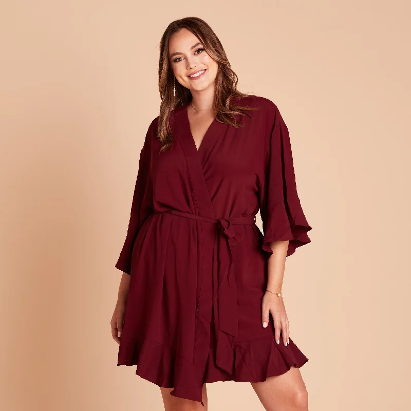 Kenny Ruffle Robe - Cabernet