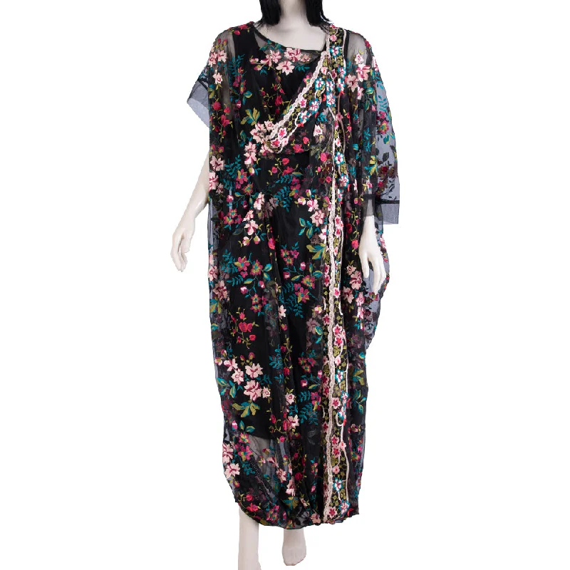 Montaha Black Kaftan One Size