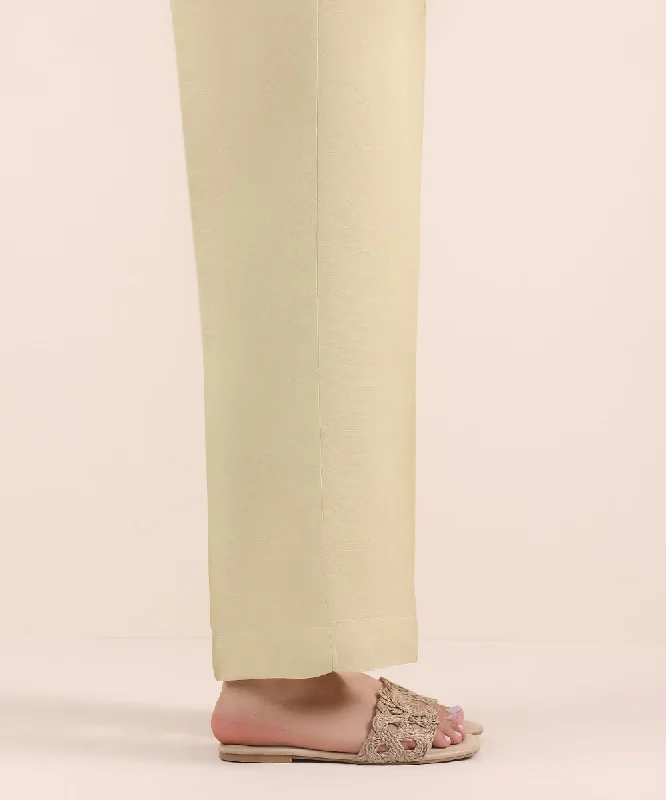 Raw Silk Straight Pants