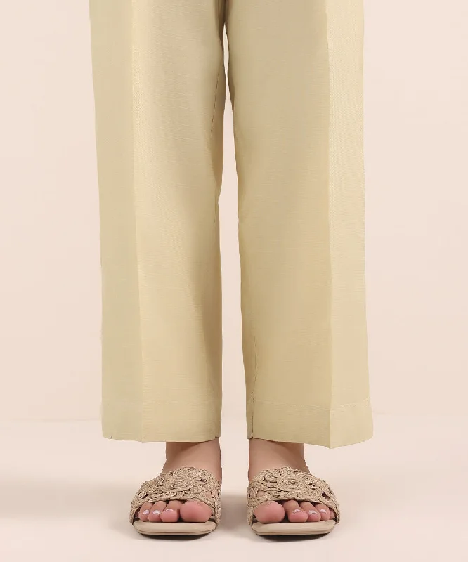 Raw Silk Straight Pants