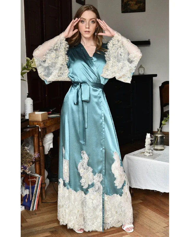 Santorini Luxury Robe with Lace