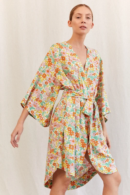 Short Kimono Robe - Bloom