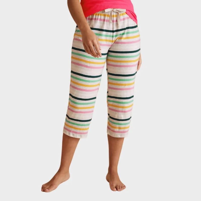 Cotton Striped Cropped Pyjama Bottoms