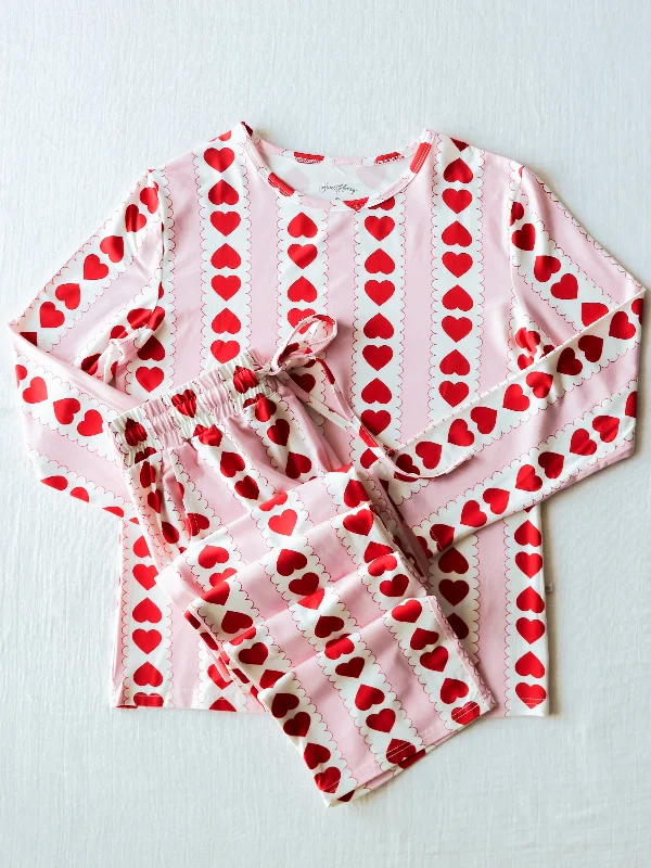 Women's Cloud Pajamas - Blushing Mirrored Hearts