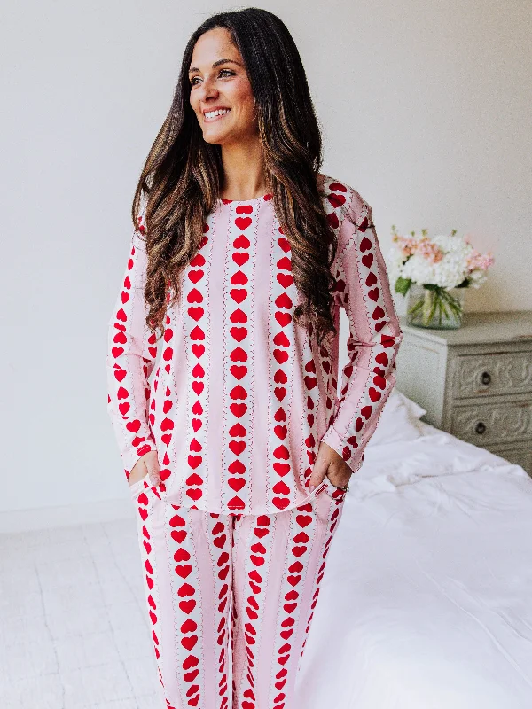 Women's Cloud Pajamas - Blushing Mirrored Hearts