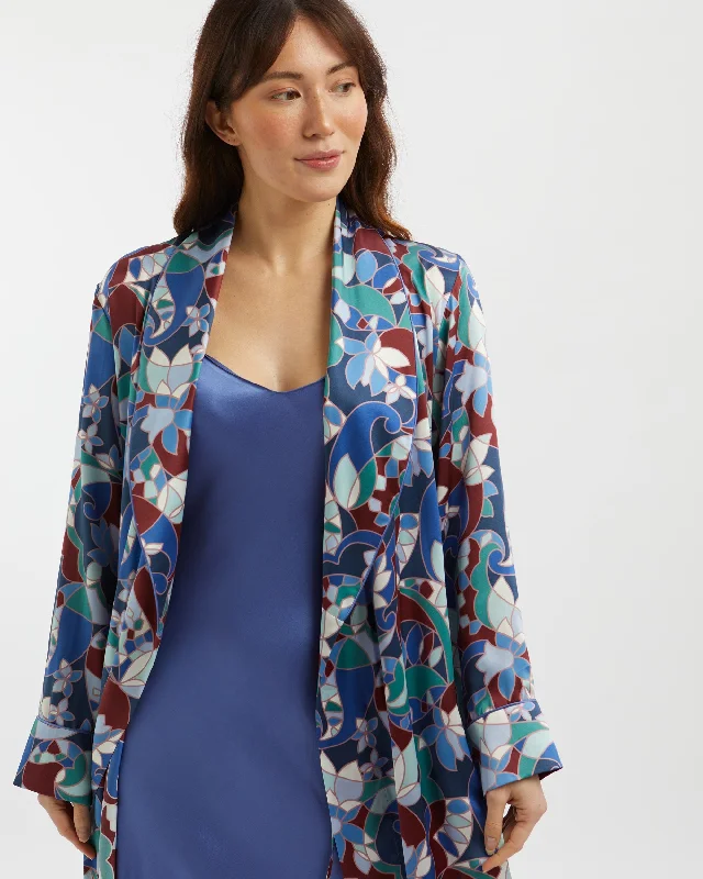 Women's Silk Dressing Gown - Chow's Paisley