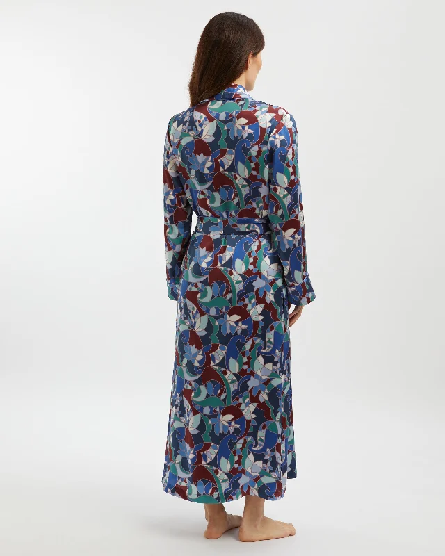 Women's Silk Dressing Gown - Chow's Paisley