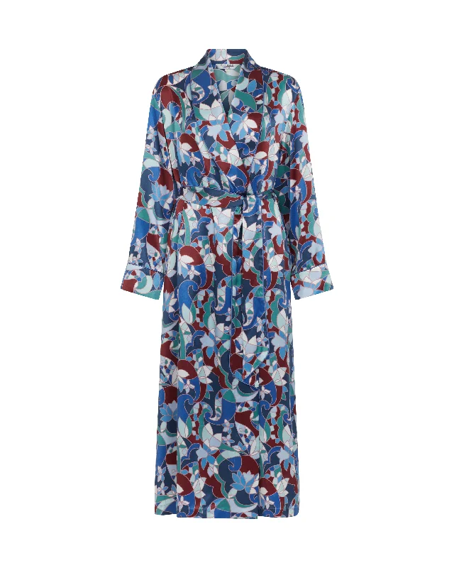 Women's Silk Dressing Gown - Chow's Paisley