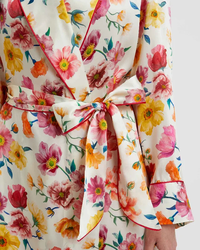 Women's Silk Dressing Gown - Jessica's Picnic