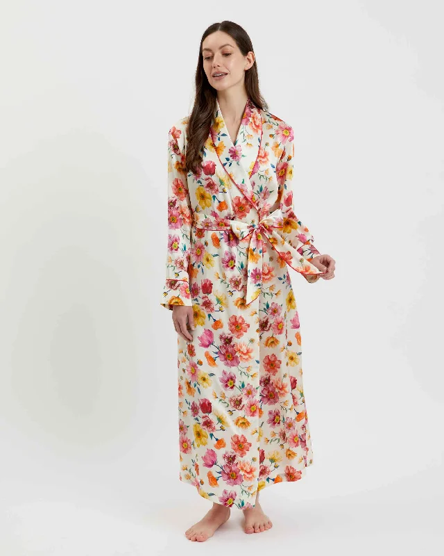 Women's Silk Dressing Gown - Jessica's Picnic