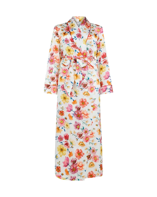 Women's Silk Dressing Gown - Jessica's Picnic