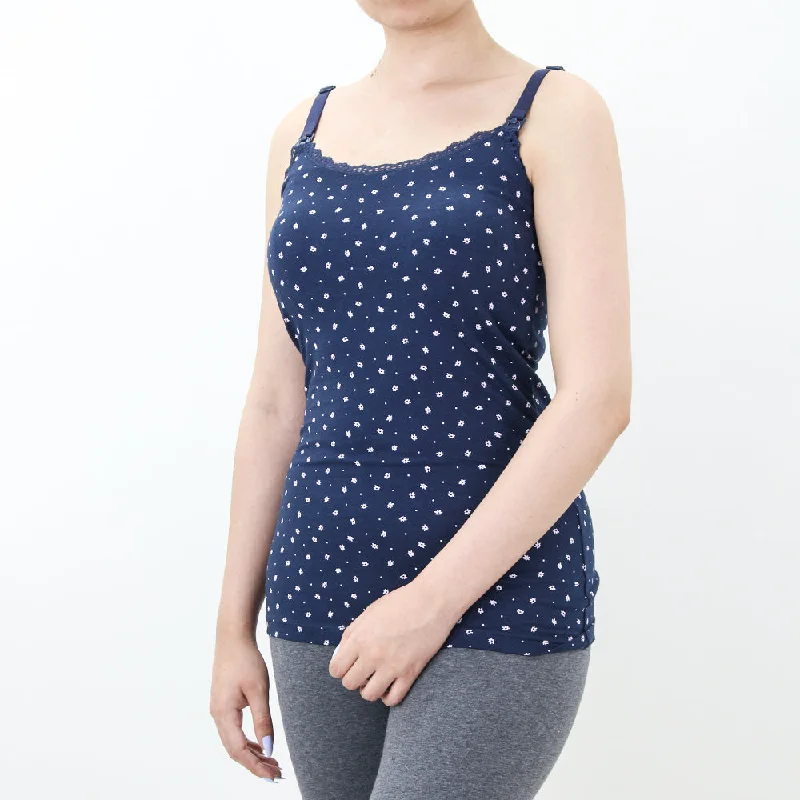 Women's Breastfeeding Sleepwear Top,Navy