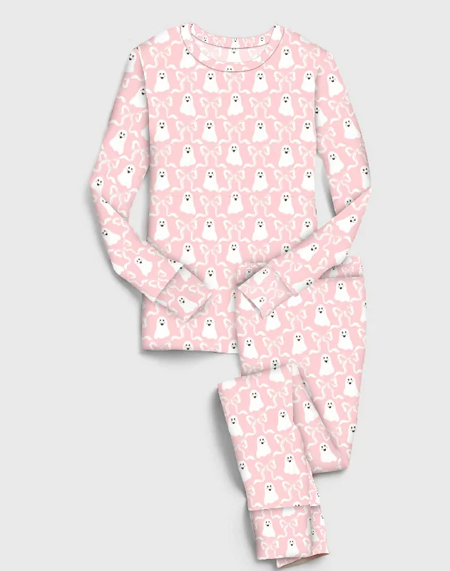 [Pre Order] Creepy Cute Boos & Bows - Bamboo Long Sleeve Lounge Set EST SHIP MID SEPT